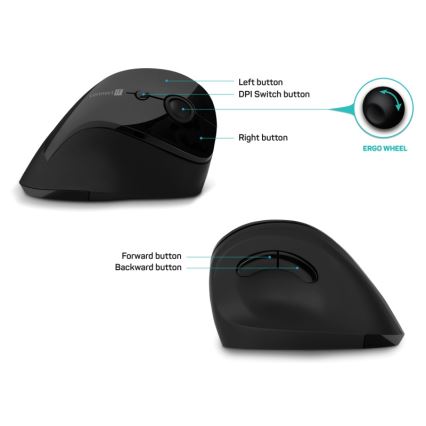 CONNECT IT CMO-2700-BK - Ergonomická bezdrátová myš 800/1200/1600 DPI 1xAA černá