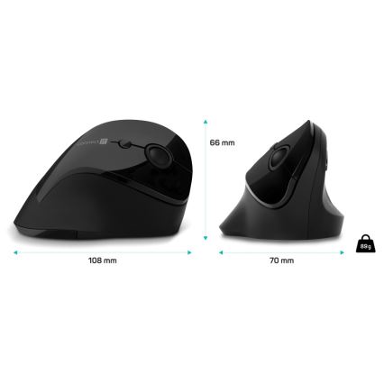 CONNECT IT CMO-2700-BK - Ergonomická bezdrátová myš 800/1200/1600 DPI 1xAA černá