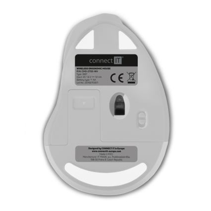 CONNECT IT CMO-2700-WH - Ergonomická bezdrátová myš 800/1200/1600 DPI 1xAA bílá