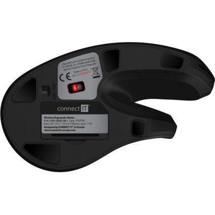 CONNECT IT CMO-2900-BK - Ergonomická bezdrátová myš 800/1200/1600 DPI 1xAA černá
