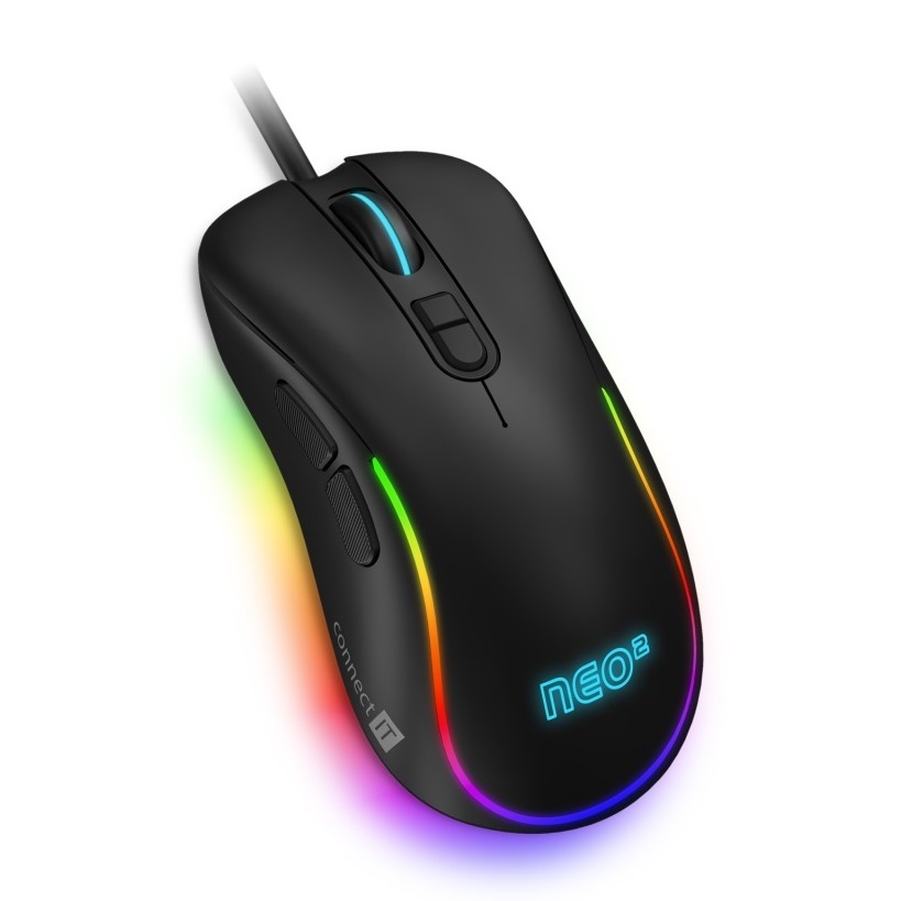 CONNECT IT CMO-3589-BK - LED RGB Drátová herní myš 200-7200 DPI černá