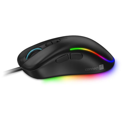 CONNECT IT CMO-3589-BK - LED RGB Drátová herní myš 200-7200 DPI černá