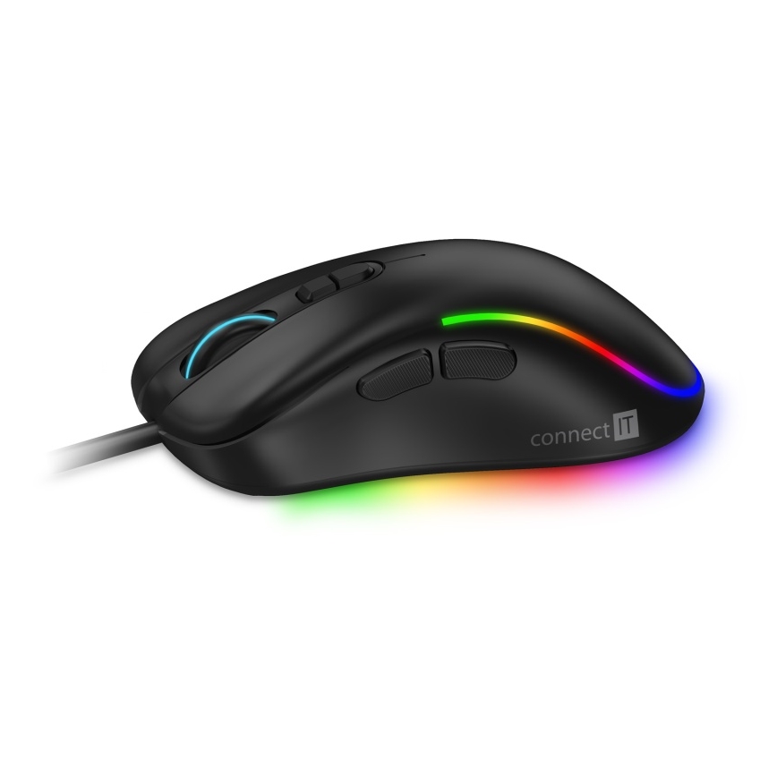 CONNECT IT CMO-3589-BK - LED RGB Drátová herní myš 200-7200 DPI černá