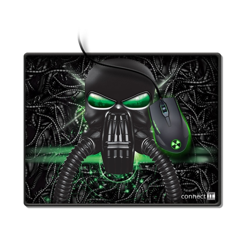 CONNECT IT CMP-1100-SM - Podložka pod myš 32x24,5 cm černá/zelená