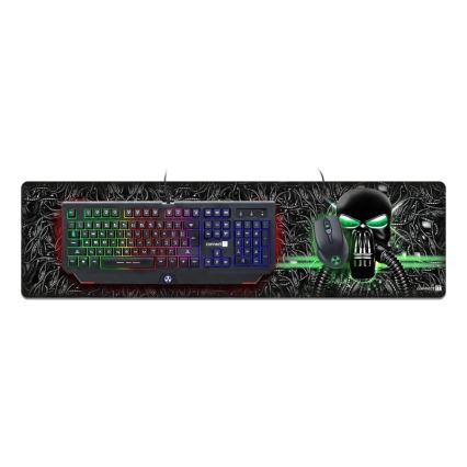 CONNECT IT CMP-1110-LG - Podložka pod klávesnici a myš 88,6x24,5 cm černá/zelená
