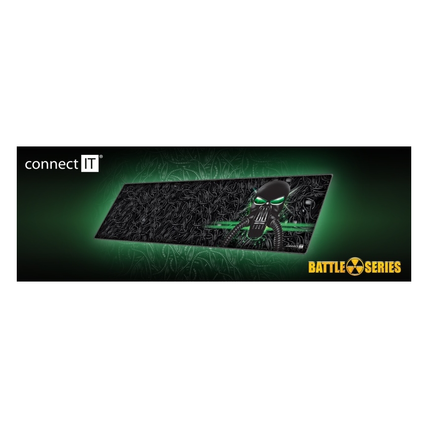 CONNECT IT CMP-1110-LG - Podložka pod klávesnici a myš 88,6x24,5 cm černá/zelená