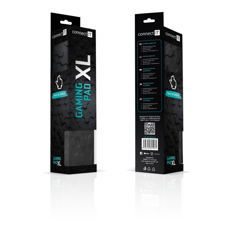 CONNECT IT CMP-2000-XL - Podložka pod klávesnici a myš 79,5x34,5 cm černá