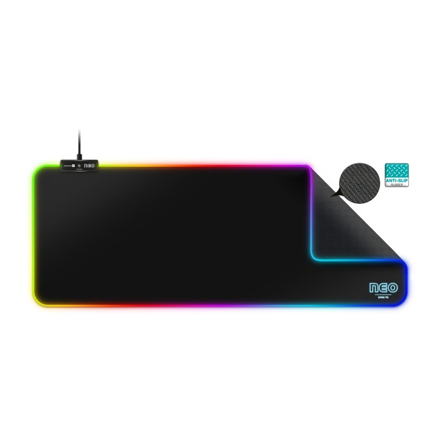 CONNECT IT CMP-3100-LG - LED RGB Herní podložka pod klávesnici a myš 80x30 cm černá