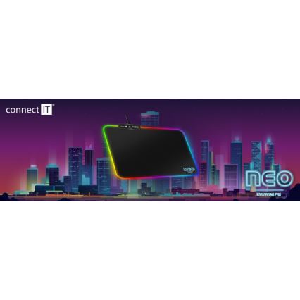 CONNECT IT CMP-3100-SM - LED RGB Herní podložka pod myš 32x24,5 cm černá