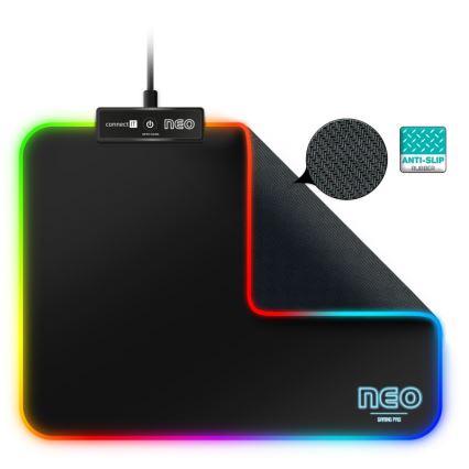 CONNECT IT CMP-3100-SM - LED RGB Herní podložka pod myš 32x24,5 cm černá