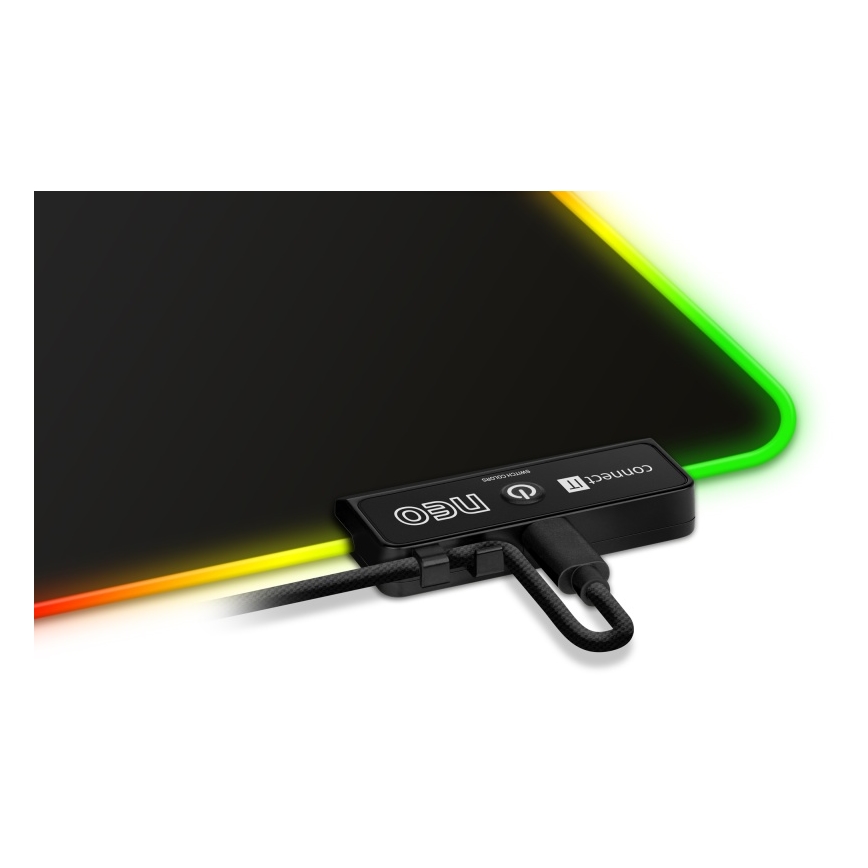 CONNECT IT CMP-3100-SM - LED RGB Herní podložka pod myš 32x24,5 cm černá