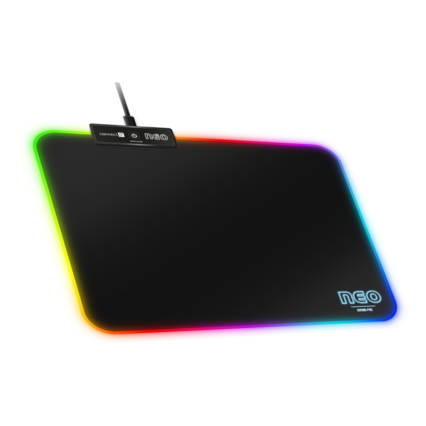 CONNECT IT CMP-3100-SM - LED RGB Herní podložka pod myš 32x24,5 cm černá