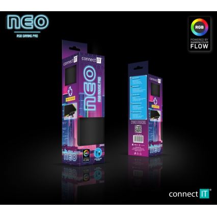 CONNECT IT CMP-3100-SM - LED RGB Herní podložka pod myš 32x24,5 cm černá