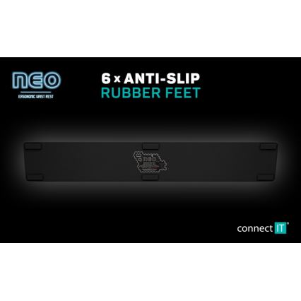 CONNECT IT CMP-3590-LG - Ergonomická podložka ke klávesnici černá