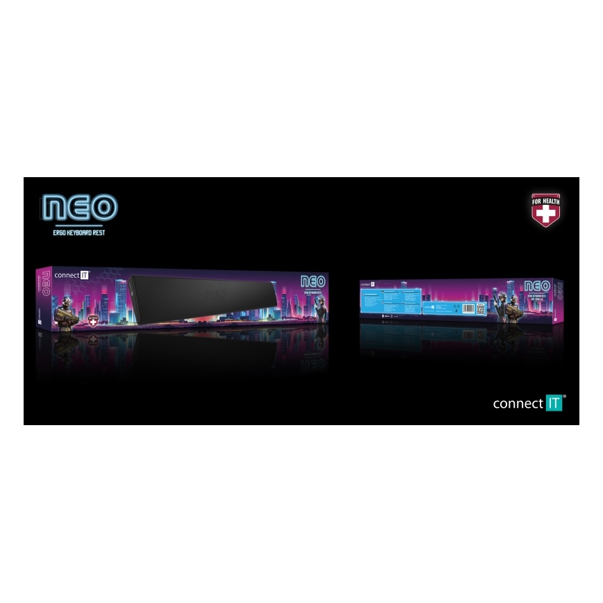CONNECT IT CMP-3590-LG - Ergonomická podložka ke klávesnici černá