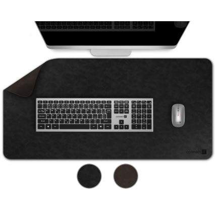 CONNECT IT CMP-4030-LG - Oboustranná podložka pod klávesnici a myš 90x40 cm černá/hnědá