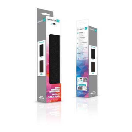 CONNECT IT CMP-4030-LG - Oboustranná podložka pod klávesnici a myš 90x40 cm černá/hnědá