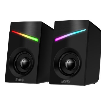 CONNECT IT CSP-1100-BK - SADA 2x LED RGB Herní reproduktor 6W/5V černá