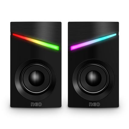 CONNECT IT CSP-1100-BK - SADA 2x LED RGB Herní reproduktor 6W/5V černá