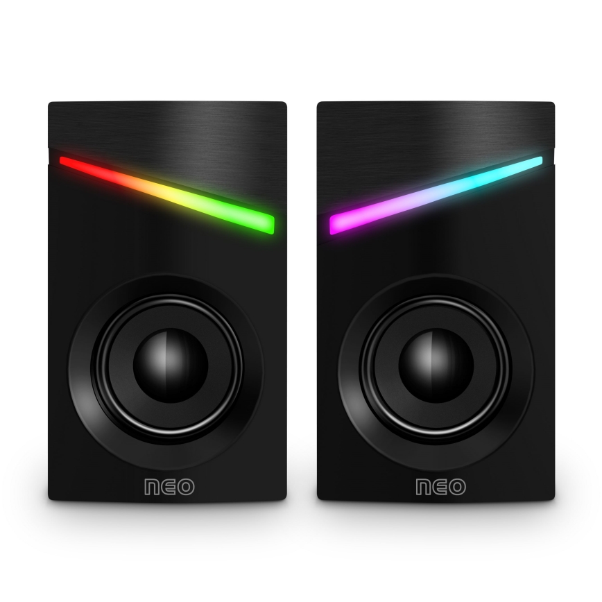CONNECT IT CSP-1100-BK - SADA 2x LED RGB Herní reproduktor 6W/5V černá