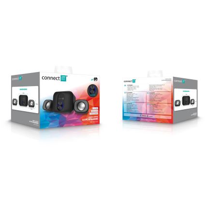 CONNECT IT CSP-2100-BK - LED Sada reproduktorů se subwooferem 11W/5V černá