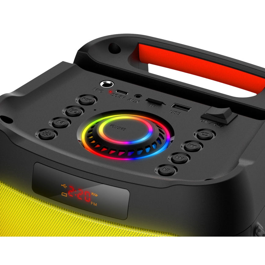 CONNECT IT HSP-3050-BK - LED Bezdrátový reproduktor s mikrofonem 60W/5V 4500 mAh černá+ dálkové ovládání
