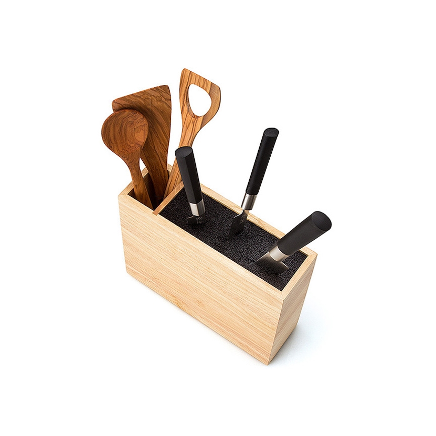 Continenta C3315 - Stojan na nože s flexi vložkou a přihrádkou 27,5x9x21,5 cm