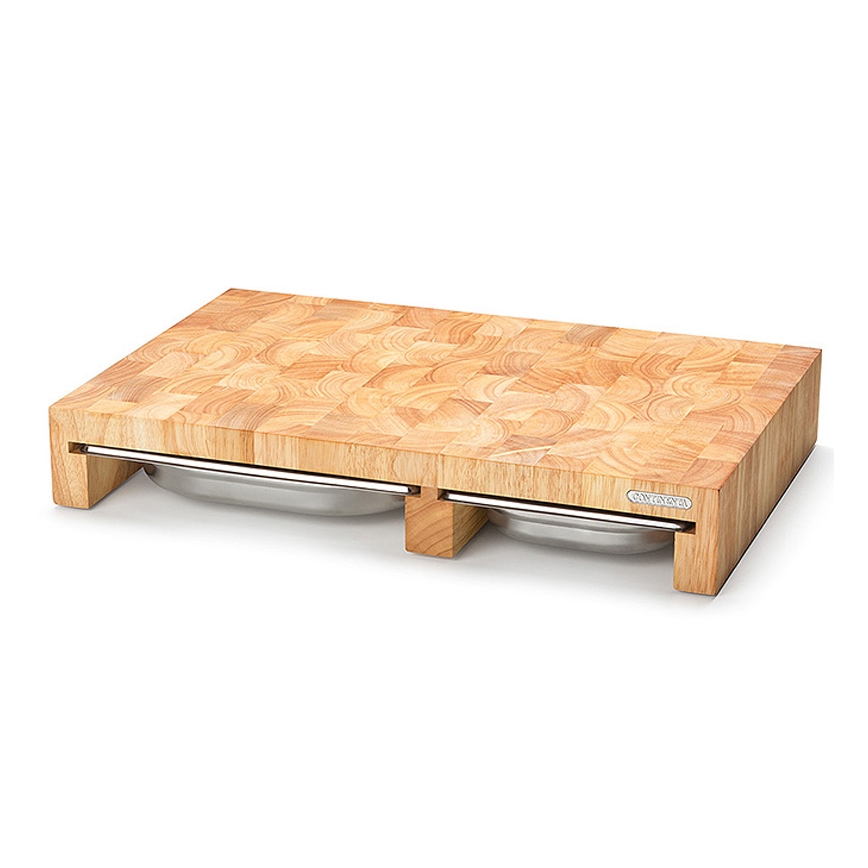 Continenta C4028 - SADA 1x Kuchyňské prkénko 50x32,5 cm + 3x mísa gumovník