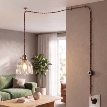 Cottex - Lustr na lanku do zásuvky NORA 1xE14/5W/230V čirá