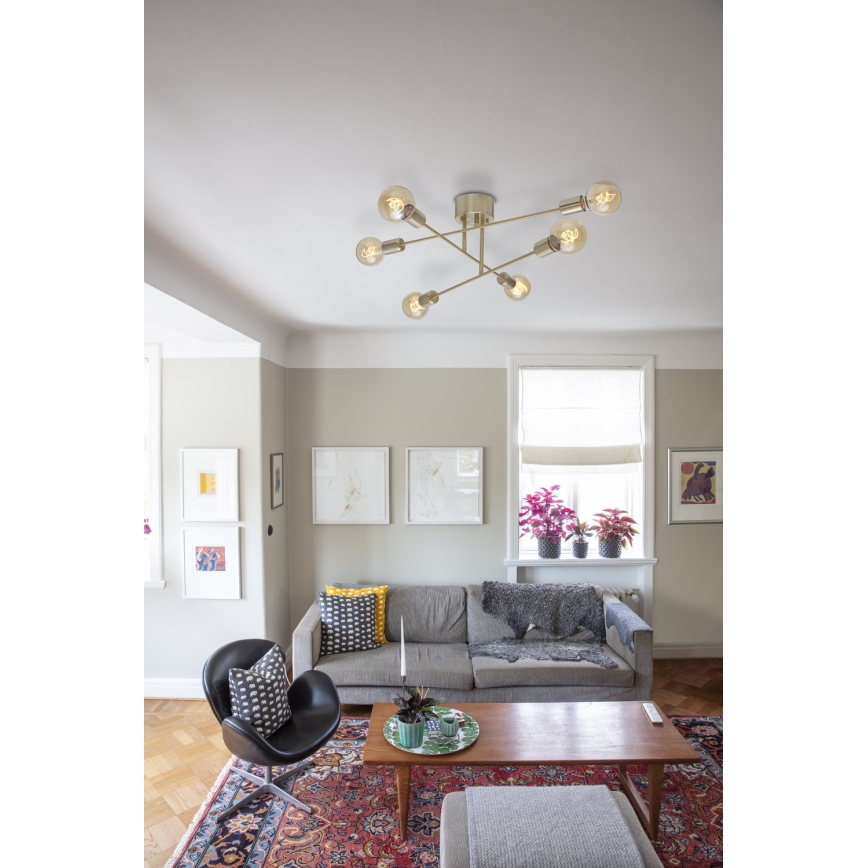 Cottex - Přisazený lustr BATON 6xE27/60W/230V mosaz