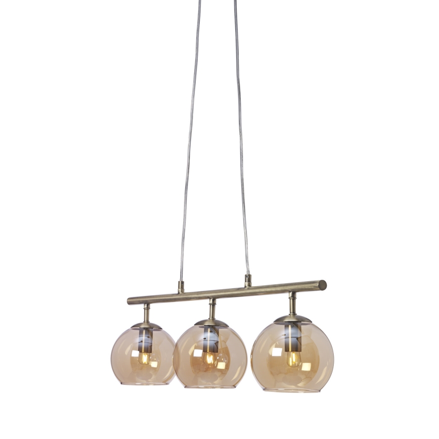 Cottex - Lustr na lanku CAPELLA 3xE14/40W/230V kouřová/hnědá