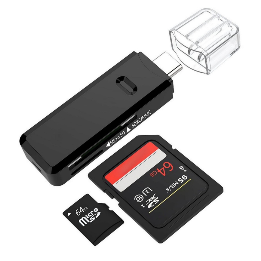 Čtečka karet MicroSD SDXC MMC s konektorem USB-C