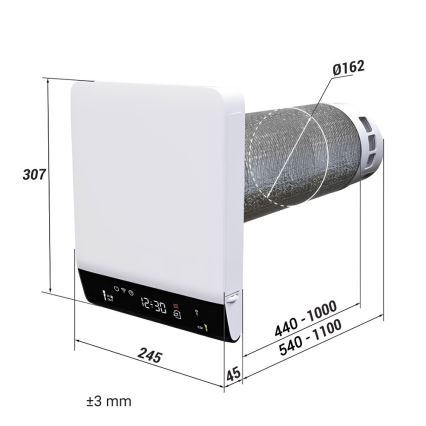 Dalap 25B160 - Lokální pokojová rekuperace BRISE 160 22W/230V Wi-Fi + dálkové ovládání