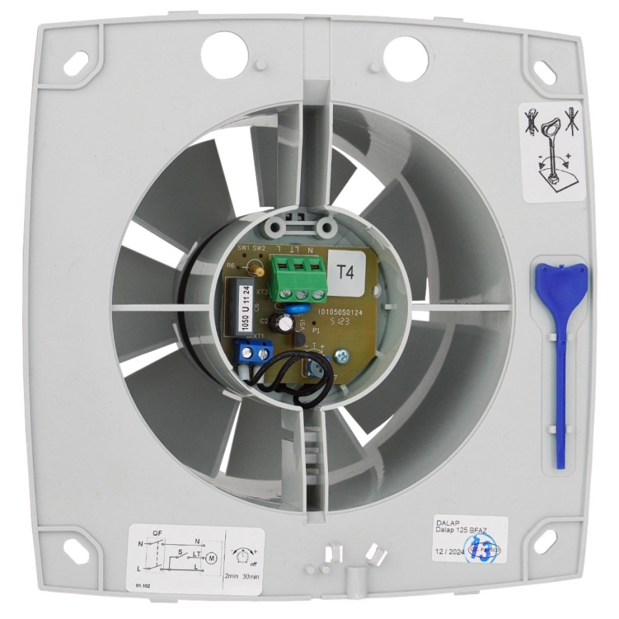 Dalap 41016 - Axiální ventilátor s časovačem 100 BFAZ 16W/230V