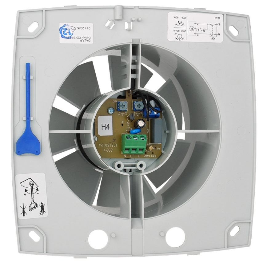 Dalap 41017 - Axiální ventilátor s časovačem a čidlem vlhkosti 100 BFAZW 16W/230V