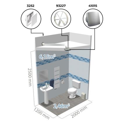 Dalap 41017 - Axiální ventilátor s časovačem a čidlem vlhkosti 100 BFAZW 16W/230V