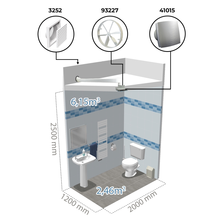Dalap 41017 - Axiální ventilátor s časovačem a čidlem vlhkosti 100 BFAZW 16W/230V
