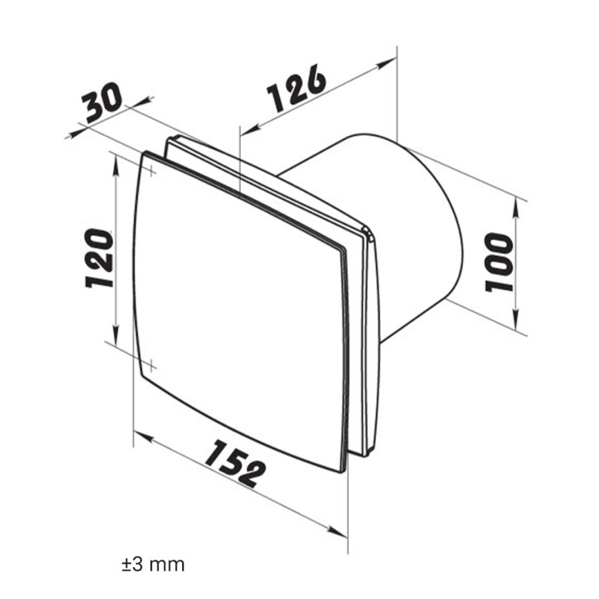 Dalap 41067 - Axiální ventilátor s časovačem a čidlem vlhkosti 100 BFZW 12 14W/12V