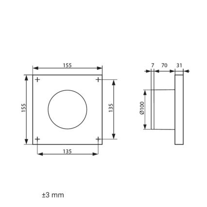 Dalap 41095 - Axiální ventilátor 100 DARK 8,4W/230V