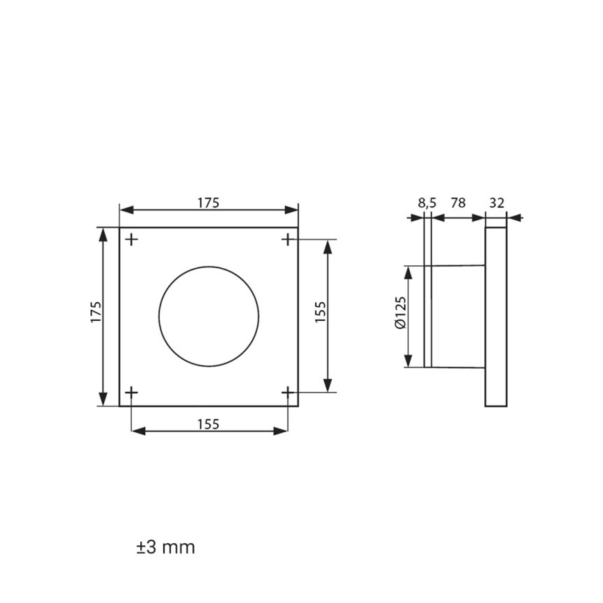 Dalap 41096 - Axiální ventilátor 125 DARK 10W/230V