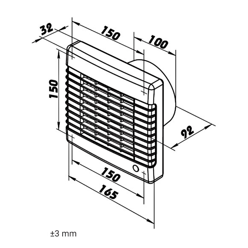 Dalap 41101 - Axiální ventilátor s automatickou žaluzií 100 LV 20W/230V