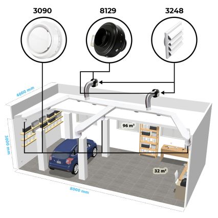 Dalap 8128 - Radiální potrubní ventilátor TURBINE M 100 60W/230V