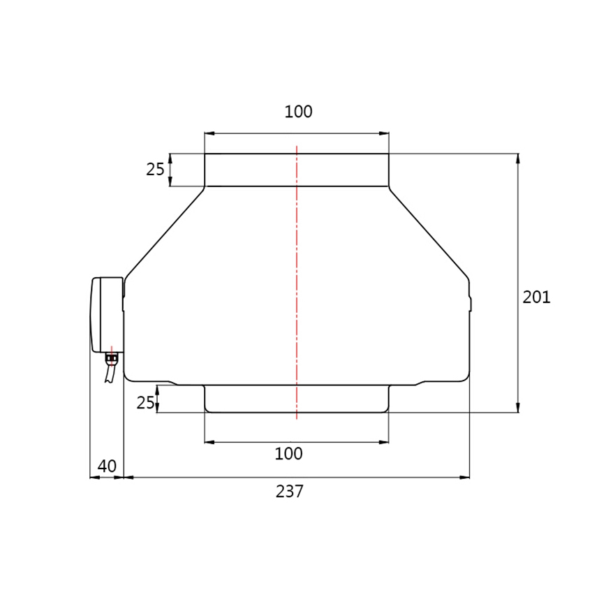 Dalap 8128 - Radiální potrubní ventilátor TURBINE M 100 60W/230V