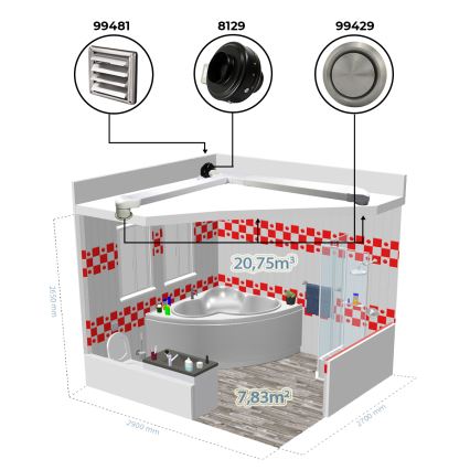 Dalap 8129 - Radiální potrubní ventilátor TURBINE M 125 62W/230V
