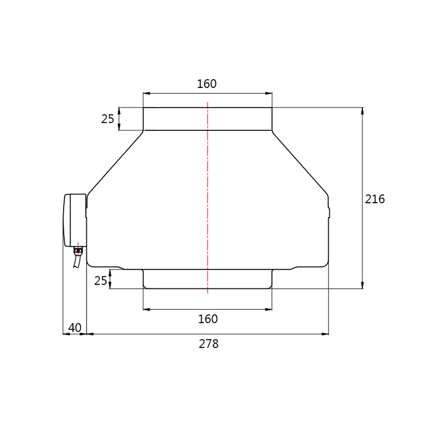 Dalap 8131 - Radiální potrubní ventilátor TURBINE M 160 105W/230V