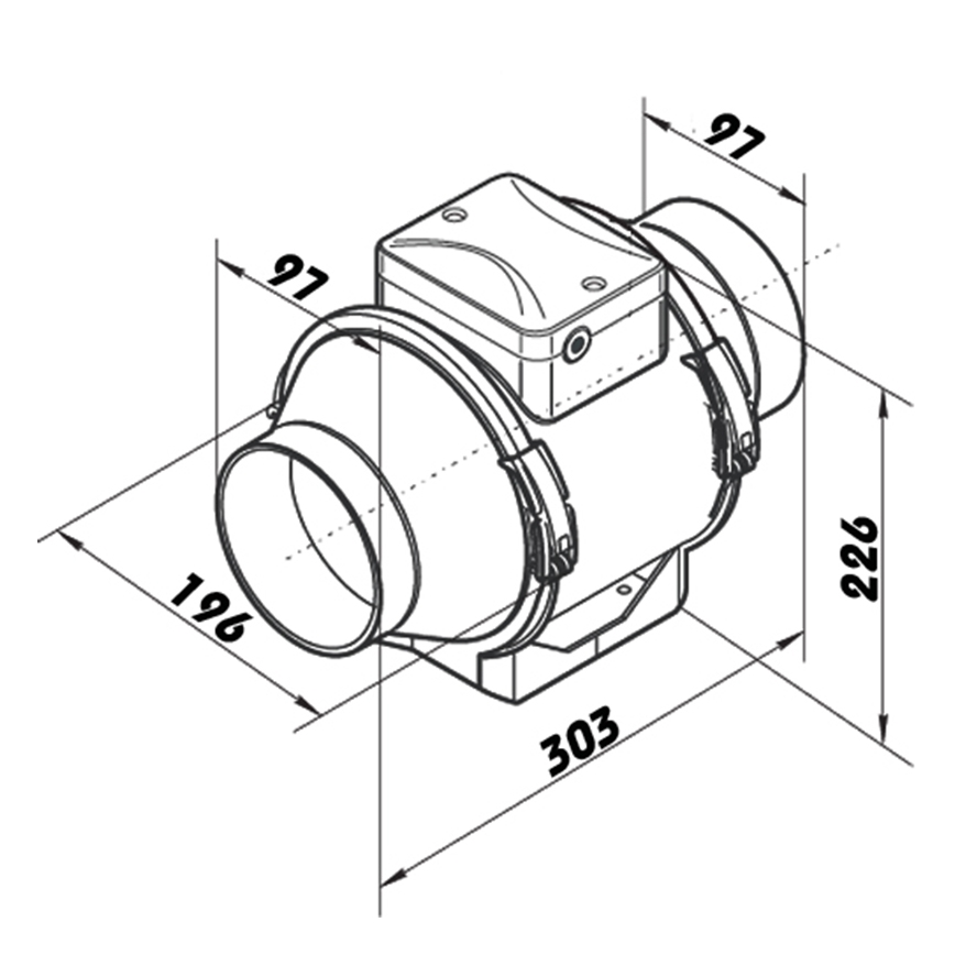 Dalap 8199 - Axiální ventilátor AP PROFI 100 25W/230V