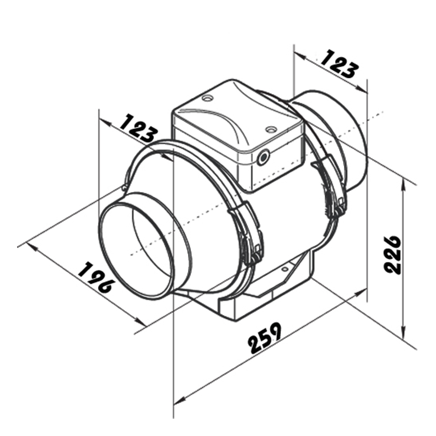 Dalap 8207 - Axiální ventilátor AP PROFI 125 29W/230V