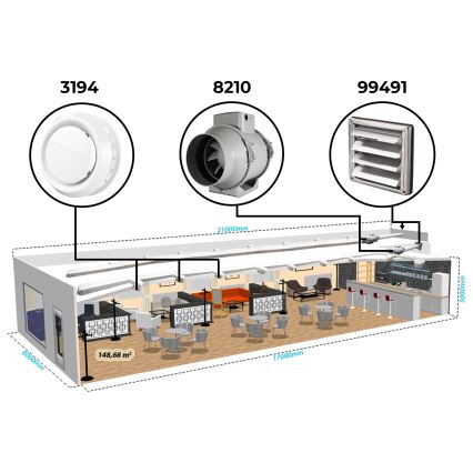 Dalap 8210 - Axiální ventilátor AP PROFI 150 50W/230V