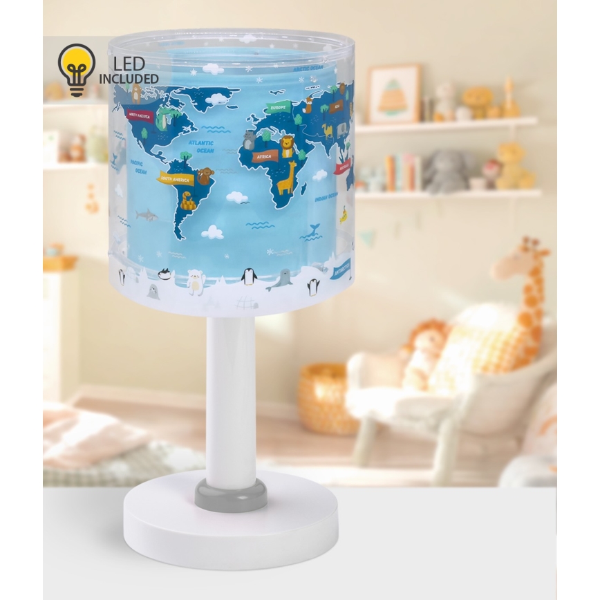 Dalber 40671 - LED Dětská lampička WORLD 1xG4/4W/230V modrá