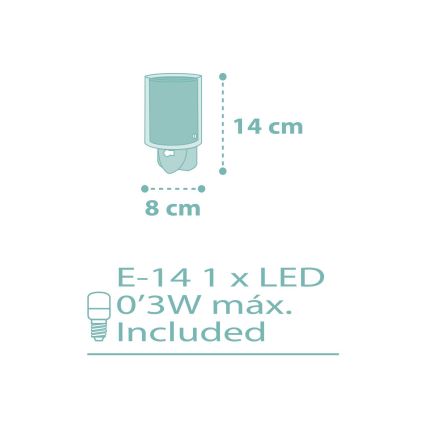 Dalber 41005H - LED Lampička do zásuvky DOTS 1xE14/0,3W/230V